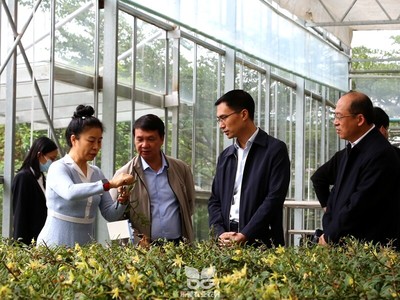 市委常委梁杰釗蒞臨市農科中心參觀指導